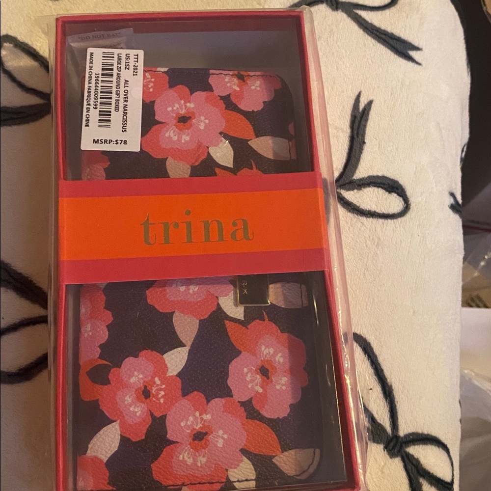 Trina Turk Pink and Red Floral Wallet Set
